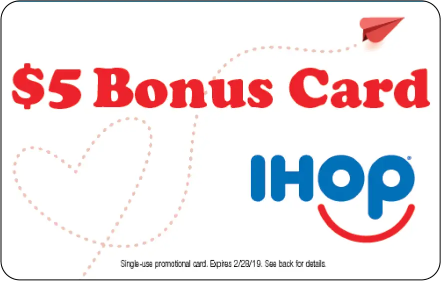 iHOP Gift Card - Bonus Card Valentine's day