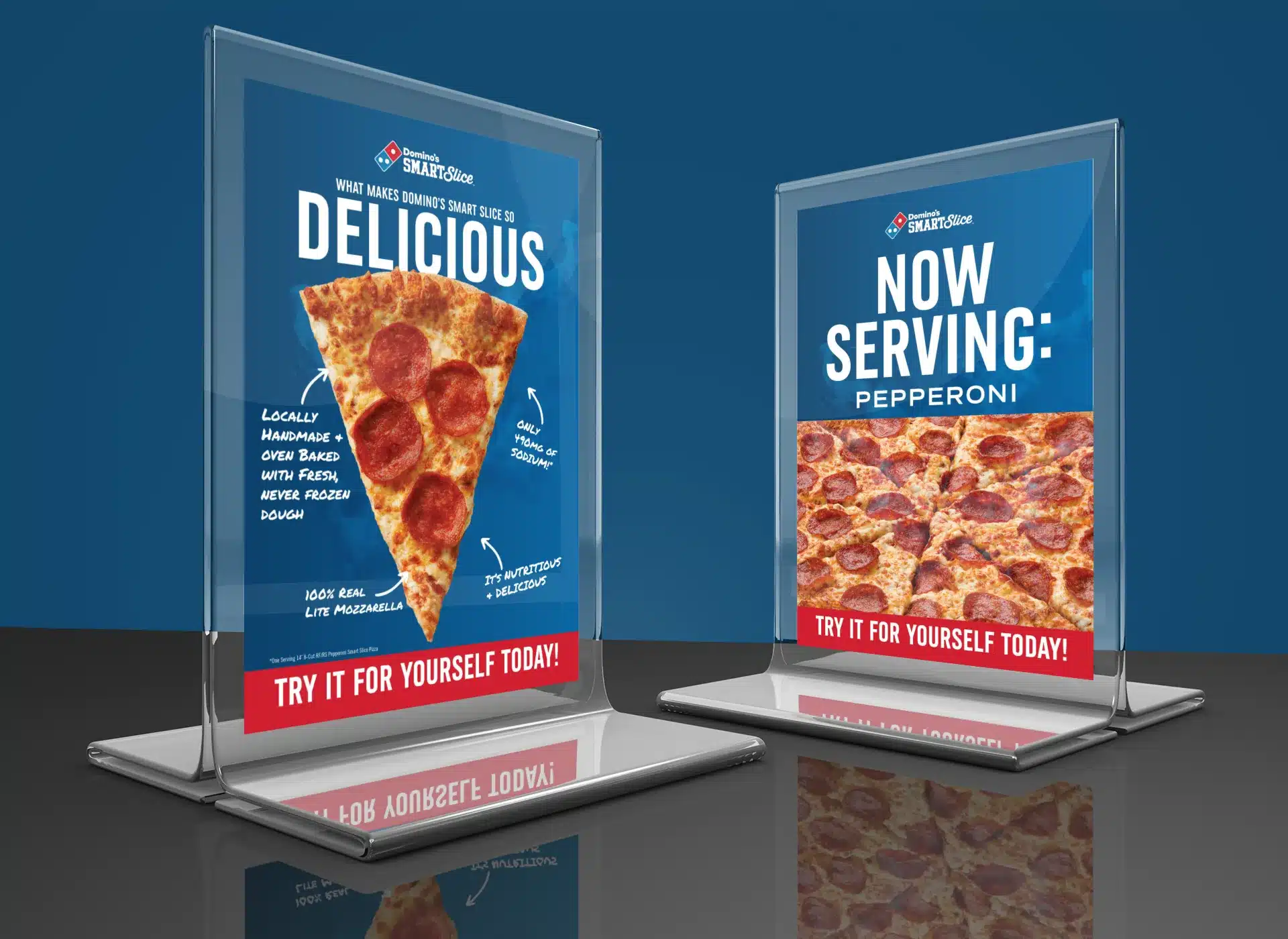 Domino's Smart Slice Table Sign Pepperoni Pizza