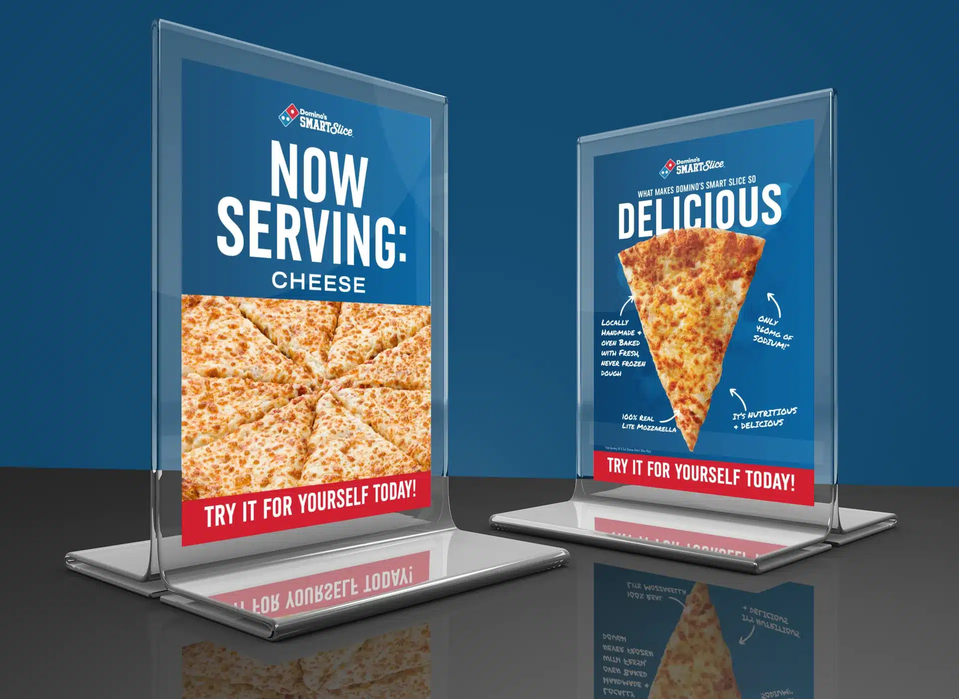 Domino's Smart Slice Table Sign Cheese Pizza
